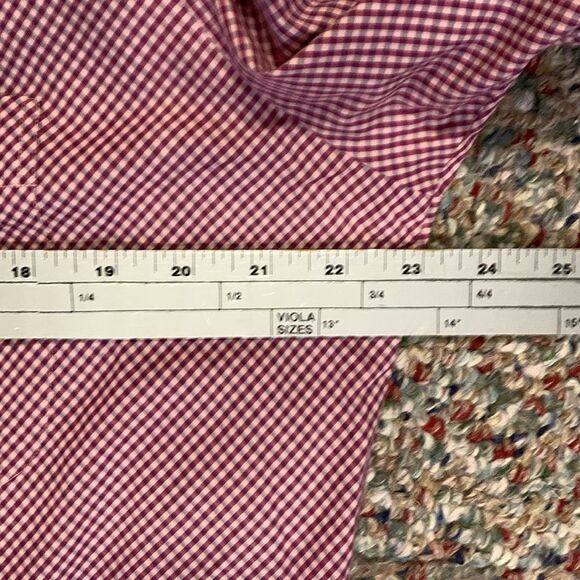 Boss Hugo Boss Pink Blue Check Long Sleeve Button Down Shirt Size 15.5/34-35 - Picture 9 of 10
